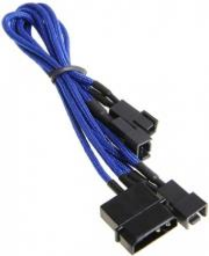 Picture of BitFenix Molex 3x3pin sleeved blue/blk