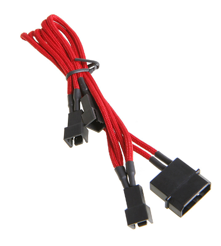 Picture of BitFenix Molex 3x3pin sleeved red/blk