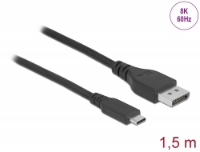 Picture of Delock 86040 Bidirectional USB Type-C to Display Port Cable 8K 60 Hz 1.5 m DP 8K certified