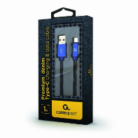 Picture of Gembird Type-C USB cable with metal connectors 1m blue (denim) CC-USB2J-AMCM-1M-BL