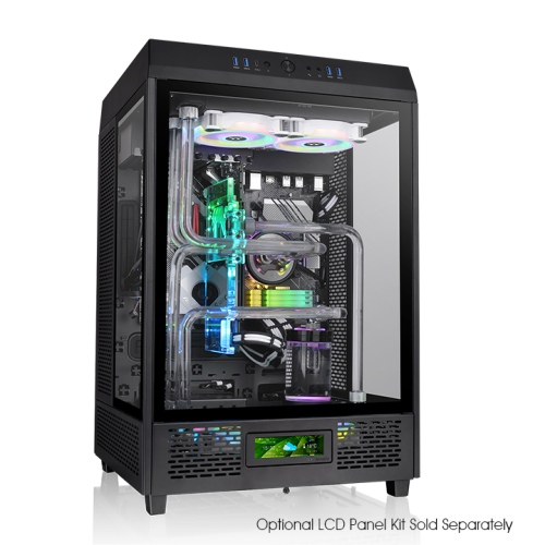 Picture of Thermaltake TT The Tower 500 SPCC Tempered Glass & 3x120mm Fans Black PC Case CA-1X1-00M1WN-00