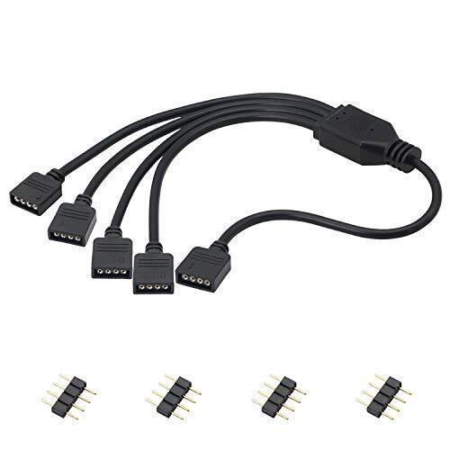 Picture of OEM 12V 4 Pin RGB Splitter Cable LED strip Connector 4pin Male Female Ext. Cable for RGB LED Strip Computer Fan
